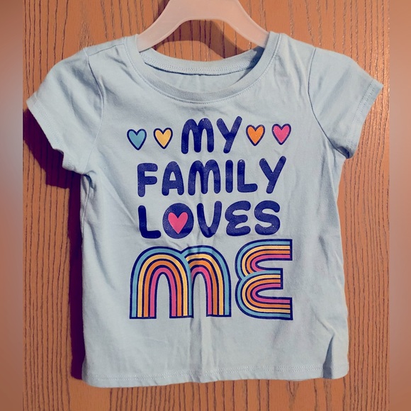 The Children's Place Other - The Childen’s Place Girls 2T Shirt Short Sleeve “My Family Loves Me” Graphic Tee